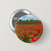 Mohnblumen-Felder Button (Vorne & Hinten)