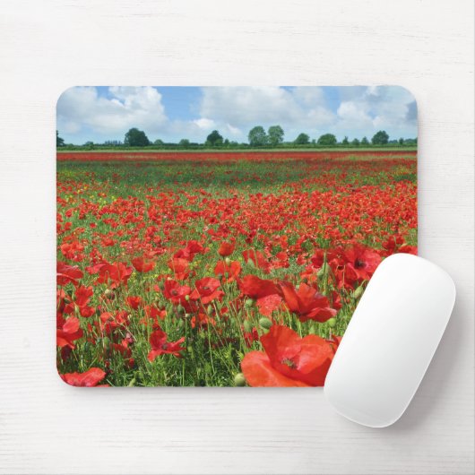Mohnblumen-Felder Mousepad (Mit Mouse)