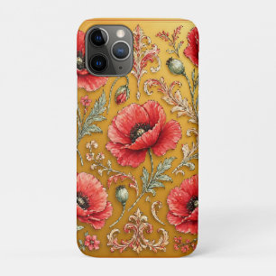 Mohnblumen-fleur goldenes Design Case-Mate iPhone Hülle