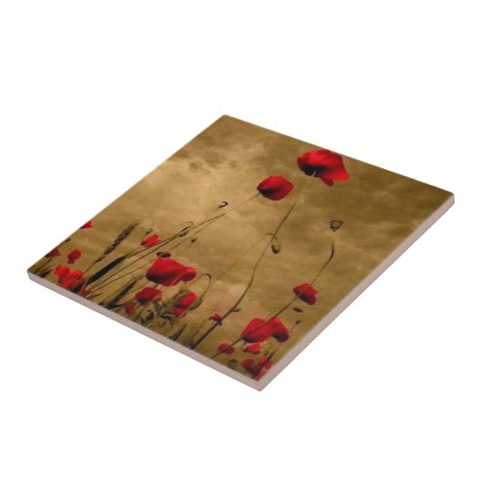 Mohnblumen Fliese (Seite)