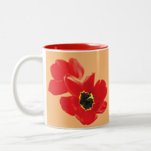 Mohnblumen für Mama, Oma-Familie und Freunde Zweifarbige Tasse