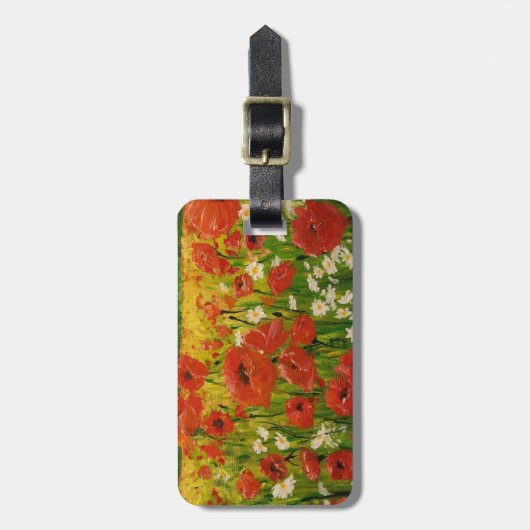 Mohnblumen Gepäckanhänger (Vorderseite vertikal)