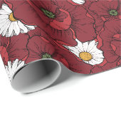 Mohnblumen Geschenkpapier (Rolleneckpunkt)
