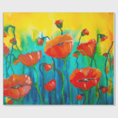 Mohnblumen Geschenkpapier (Flach)