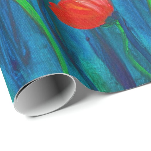 Mohnblumen Geschenkpapier (Rolleneckpunkt)