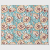 Mohnblumen Geschenkpapier (Flach)