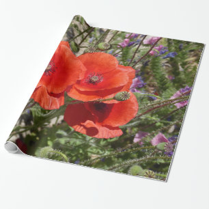 MOHNBLUMEN GESCHENKPAPIER