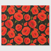 Mohnblumen Geschenkpapier (Flach)