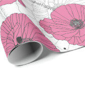 Mohnblumen Geschenkpapier (Rolleneckpunkt)