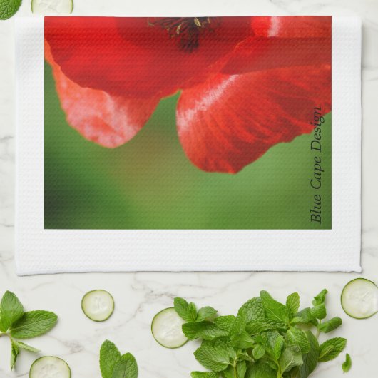 Mohnblumen-Geschirrtuch Handtuch (Gefaltet)