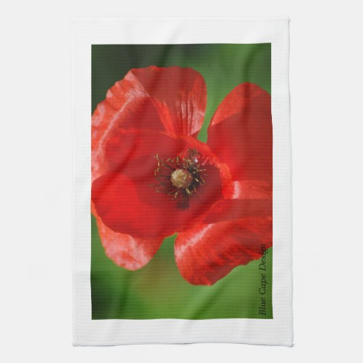 Mohnblumen-Geschirrtuch Handtuch (Vertikal)