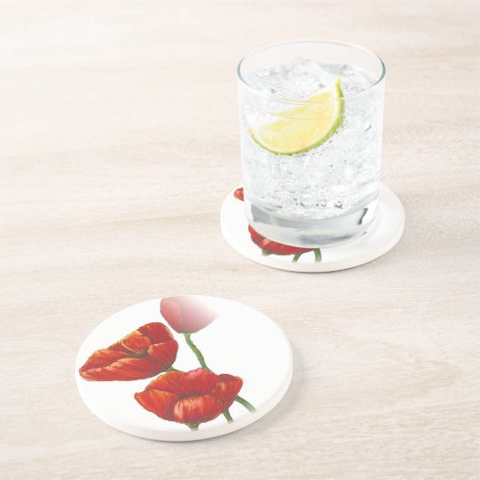 Mohnblumen Getränkeuntersetzer (Seite)