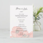 Mohnblumen-Hochzeitsempfangsmenü Einladung (Stehend Vorderseite)