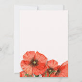 Mohnblumen-Hochzeitsempfangsmenü Einladung (Rückseite)