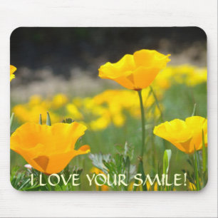 Mohnblumen ICH LIEBE DEIN LÄCHELN! Mauspad-Geschen Mousepad