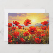 Mohnblumen im Abendlicht, Mitteilungskarte (Vorderseite)
