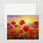 Mohnblumen im Abendlicht, Mitteilungskarte (Vorne/Hinten)