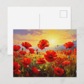 Mohnblumen im Abendlicht, Postkarte (Vorne/Hinten)