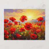 Mohnblumen im Abendlicht, Postkarte (Vorderseite)
