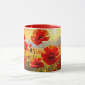 Mohnblumen im Abendlicht Tasse (Zentrum)