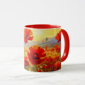 Mohnblumen im Abendlicht Tasse (VorderseiteRechts)