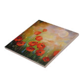 Mohnblumen im Mondschein Fliese (Seite)