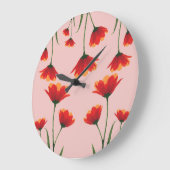 Mohnblumen im Morgenlicht Große Wanduhr (Winkel)
