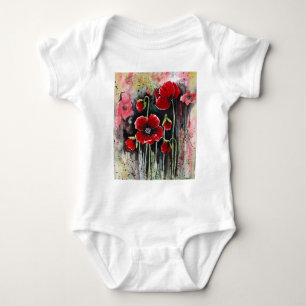 Mohnblumen in Aquarellen Baby Strampler