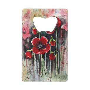 Mohnblumen in Aquarellen Geldbeutel Flaschenöffner