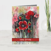 Mohnblumen in Aquarellen Karte (Vorderseite)