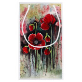 Mohnblumen in Aquarellen Kleine Geschenktüte (Rückseite)