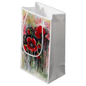 Mohnblumen in Aquarellen Kleine Geschenktüte (Rückseite Schrägansicht)