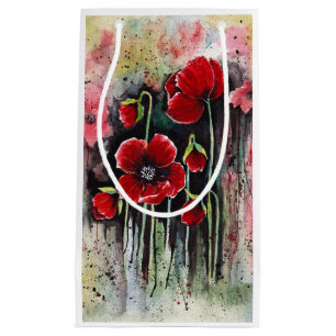 Mohnblumen in Aquarellen Kleine Geschenktüte