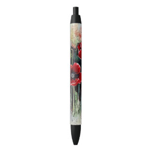 Mohnblumen in Aquarellen Kugelschreiber