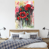 Mohnblumen in Aquarellen Leinwanddruck (Insitu (Schlafzimmer))