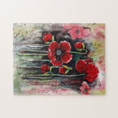 Mohnblumen in Aquarellen Puzzle (Horizontal)