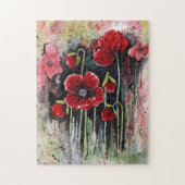 Mohnblumen in Aquarellen Puzzle (Vertikal)