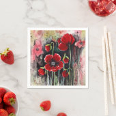 Mohnblumen in Aquarellen Serviette (Beispiel)