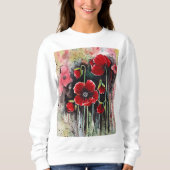 Mohnblumen in Aquarellen Sweatshirt (Vorderseite)