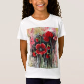 Mohnblumen in Aquarellen T-Shirt (Vorderseite)