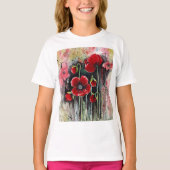 Mohnblumen in Aquarellen T-Shirt (Vorderseite)