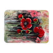 Mohnblumen in Aquarellfarben Magnet (Horizontal)