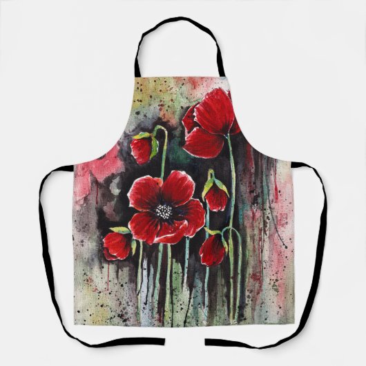 Mohnblumen in Aquarellfarben-Schürze Schürze (Vorderseite)