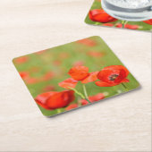 Mohnblumen in einem Mohnblumenfeld-Untersetzer Rechteckiger Pappuntersetzer (angewinkelt)