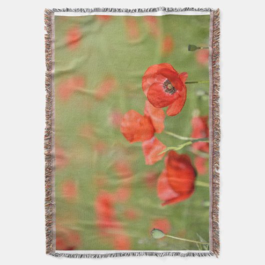 Mohnblumen in einer Mohnblumenfelddecke Decke (Vorderseite Vertikal)