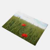 Mohnblumen in einer Weizen-Feld-Tür-Matte Fußmatte (Schrägansicht)