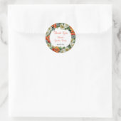 Mohnblumen in Orange und White Custom Vielen Dank Runder Aufkleber (Tasche)