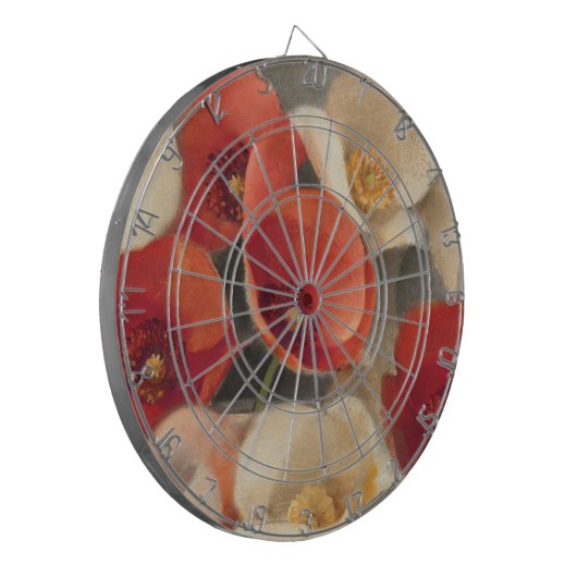 Mohnblumen in voller Blüte Dartscheibe (Vorderseite Links)