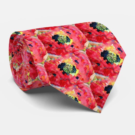 MOHNBLUMEN-KRAWATTE KRAWATTE (Gerollt)