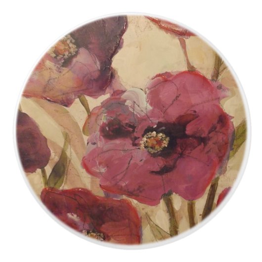 Mohnblumen-Küchen-Schlafzimmer Keramikknauf (Vorderseite)